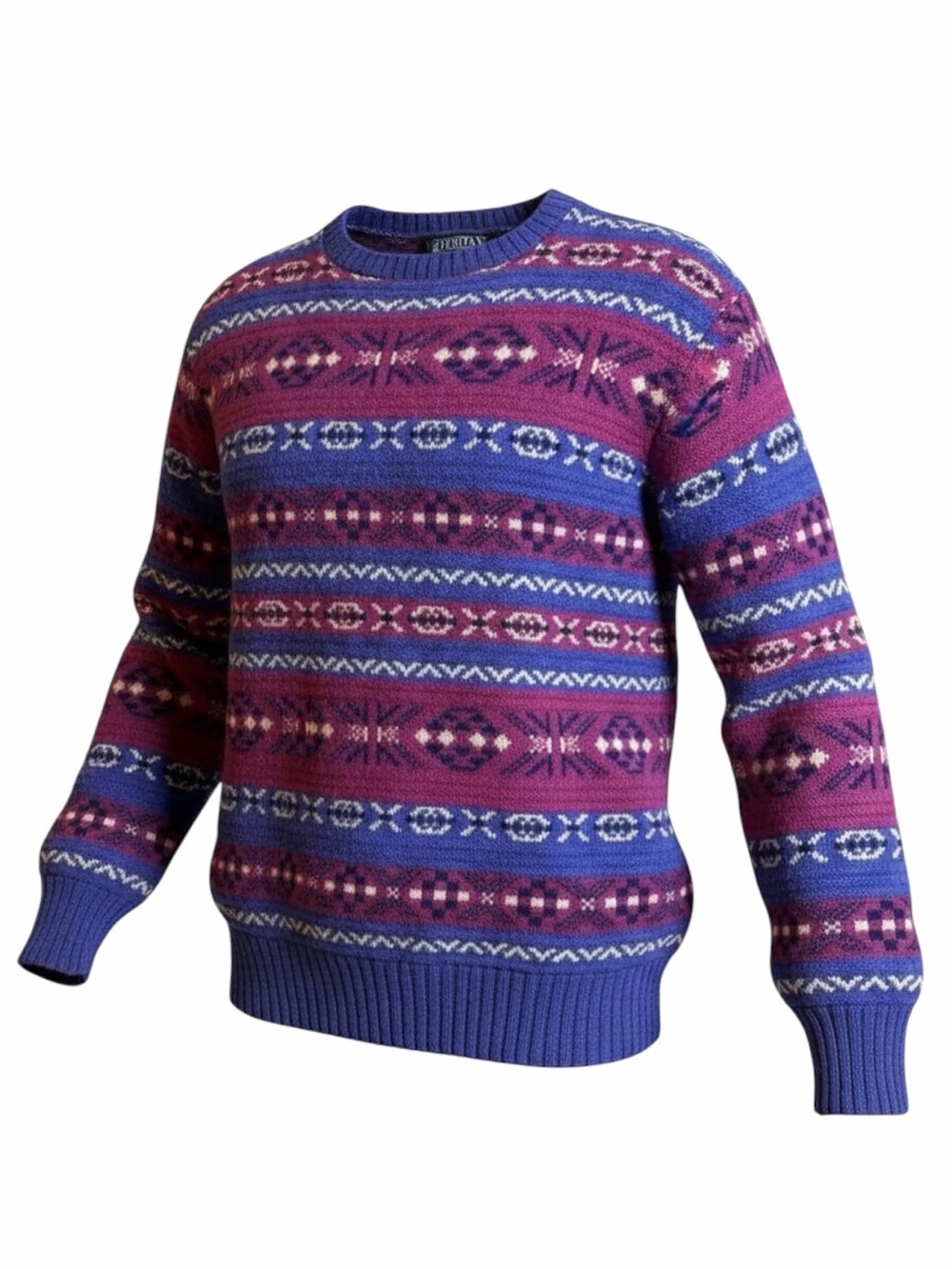 Vintage Puritan Shetland‎ Wool Fair Isle Sweater Womens M Made USA